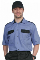 Рубашка Охранника удлиненная короткий рукав синяя с черным